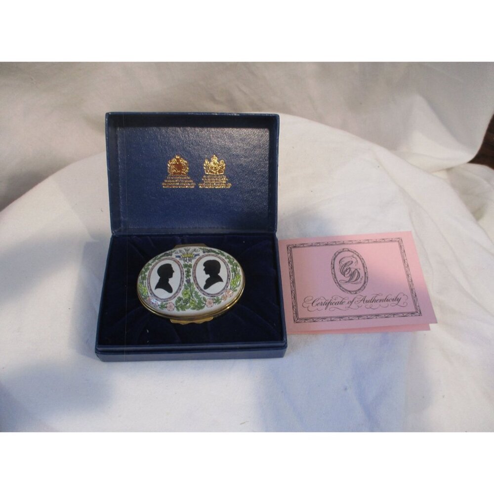 Enamel Halcyon Days HRH Prince Charles Lady Diana Royalty England Marriage1981 - Picture 3 of 7